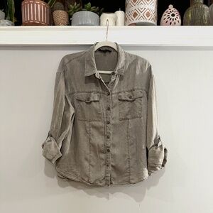 Olive Utility Button-Up